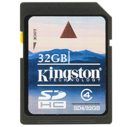 Карта памяти SDHC Kingston 32GB (SD4/32GB) Kingston - pestovo-experts.ru – фото 2