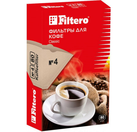 Фильтры для кофе Filtero №4/80, коричневые Filtero - pestovo-experts.ru – фото 1