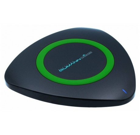 Qumann QWC-01 Wireless Delta Qi Charger Black/Green ring 50513 Беспроводное зарядное устройство  QUMANN - pestovo-experts.ru – фото 1