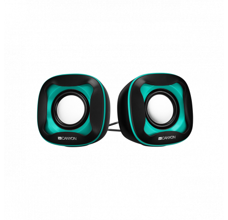 Canyon USB 2.0 Speaker black+light blue 7472C 2*3W 4 Ohm ABS 1.2m cable with USB2.0 & 3.5mm  Колонки CANYON - pestovo-experts.ru – фото 1