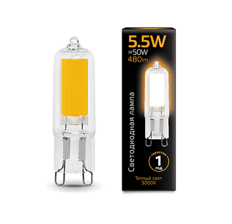 Gauss LED G9 AC220-240V 5.5W 480lm 3000K Glass 1/10/200 10780910 GAUSS - pestovo-experts.ru – фото 2