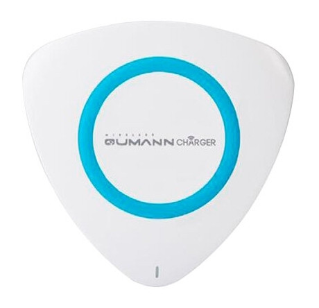 Qumann QWC-01 Wireless Delta Qi Charger White/Blue ring 50514 Беспроводное зарядное устройство  QUMANN - pestovo-experts.ru – фото 1