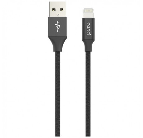 PERO DC-03 8-pin Lightning, 2А, 2м, черный Дата-кабель  PERO - pestovo-experts.ru – фото 1