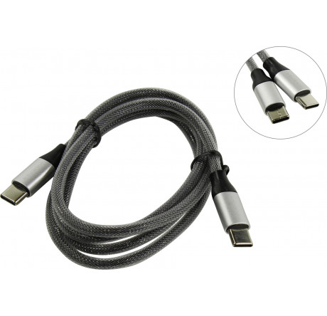 Deppa Alum USB Type-C - USB Type-C, алюминий/нейлон, USB 2.0, 3A, 1.2м, графит, Deppa 72248 Кабель  DEPPA - pestovo-experts.ru – фото 1