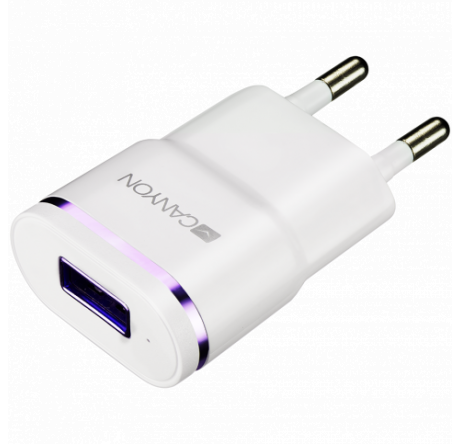 Canyon Universal 1xUSB AC charger (in wall) with over-voltage protection, plus light Адаптер питания CANYON - pestovo-experts.ru – фото 1
