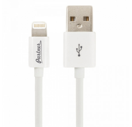 Partner MFI USB 2.0 - Apple iPhone/iPod/iPad с разъемом 8pin 1м белый ПР033368 Кабель  PARTNER - pestovo-experts.ru – фото 1