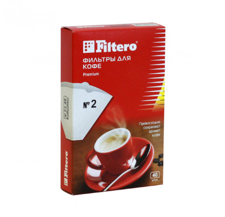 Фильтры для кофе Filtero №2/40, белые Filtero - pestovo-experts.ru – фото 1