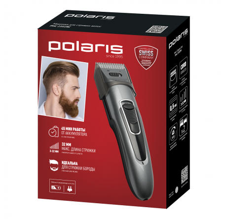 Polaris PHC 2502RC серый Машинки для стрижки волос Polaris - pestovo-experts.ru – фото 1