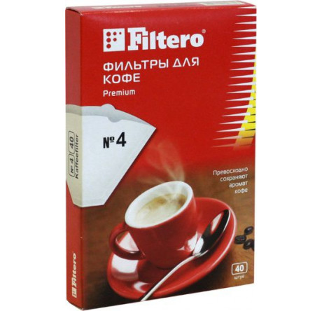 Фильтры для кофе Filtero №4/40, белые Filtero - pestovo-experts.ru – фото 1