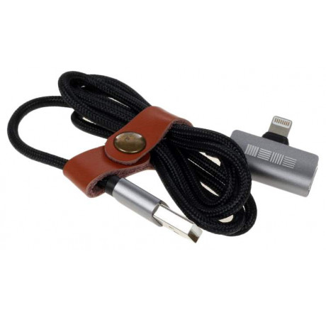 Interstep Lightning, ChargeN Listen,1м,Blck/SpG,TPE,мет.кон Кабель  INTERSTEP - pestovo-experts.ru – фото 1